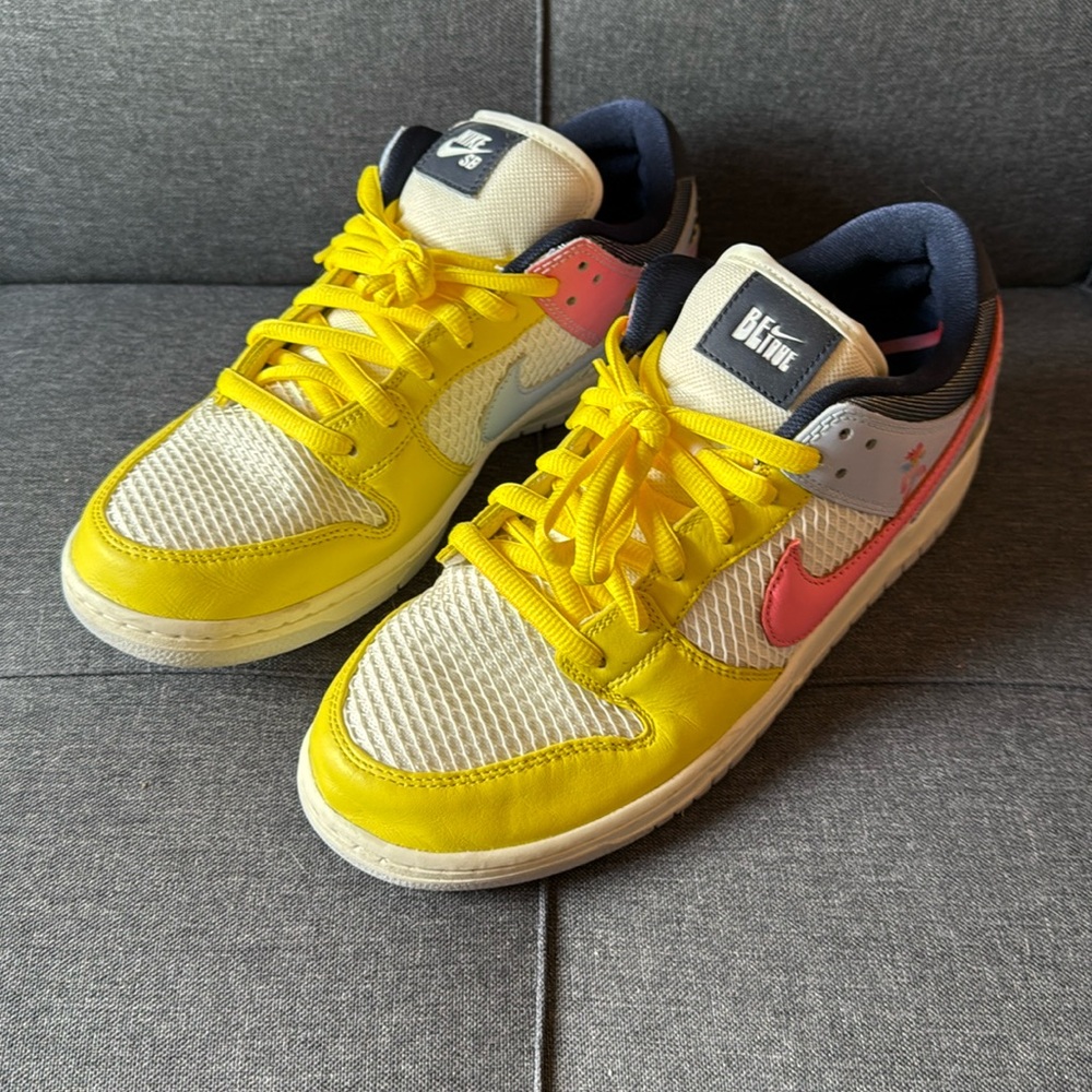Yellow & Pink Low-Top Sneakers